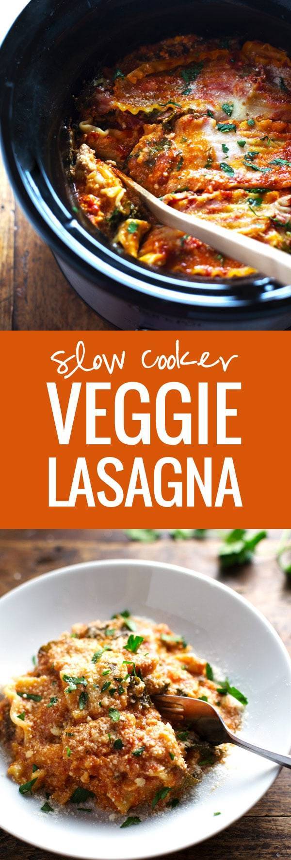 Super Easy Skinny Veggie Crockpot Lasagna - a handful of simple ingredients for a healthy family dinner. | https://official-promos.com