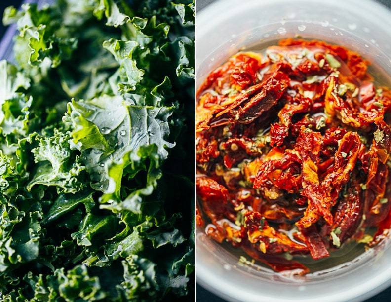 Kale and tomatoes.